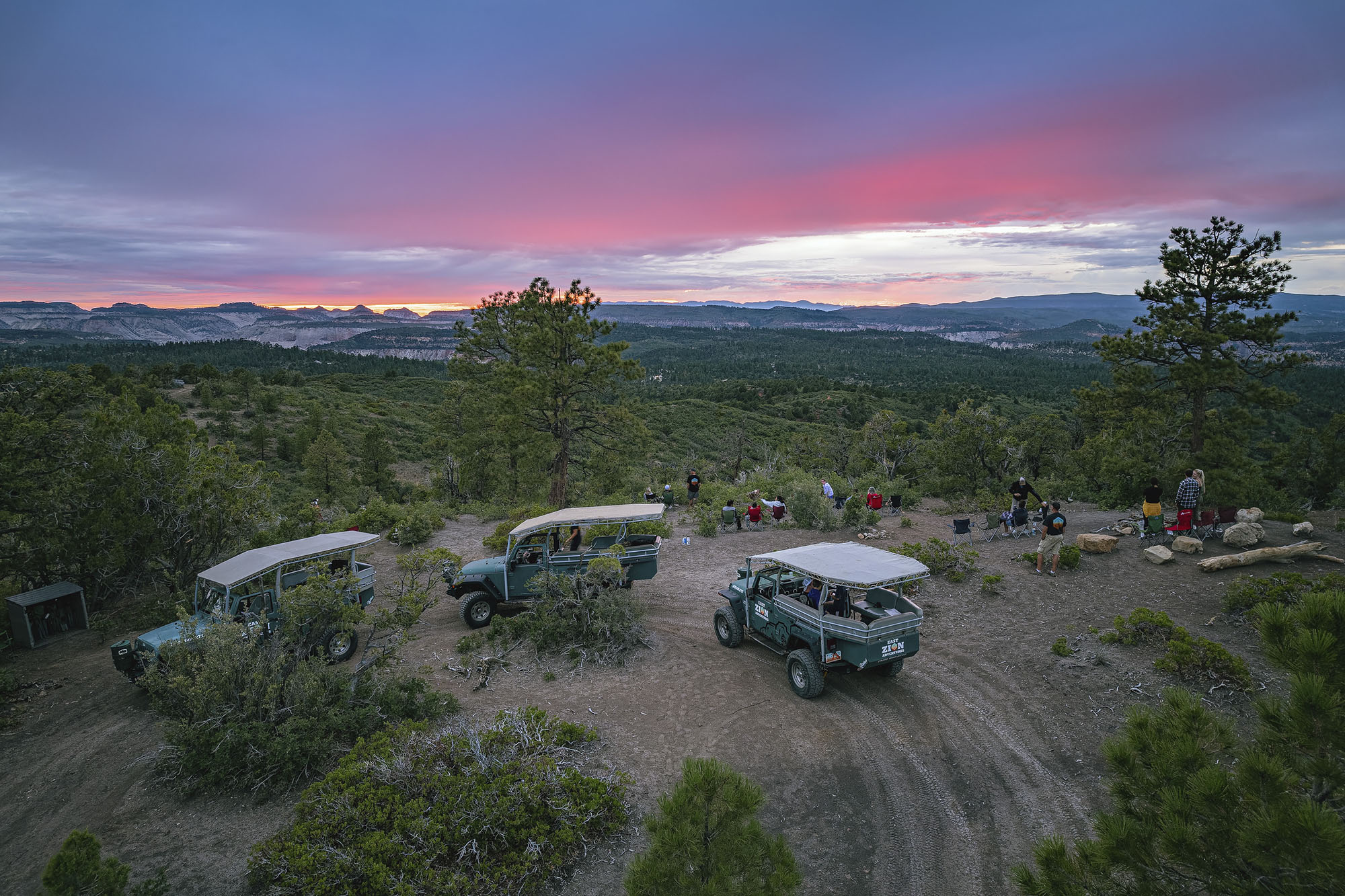 Hotel guests on a sunset jeep tour adventure